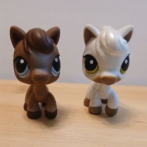 Littlest Pet Shop #337 & #338 Brown and White Pony Horse